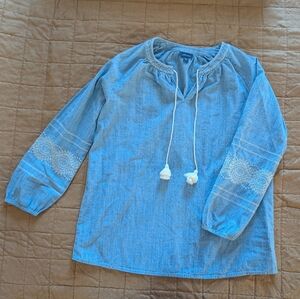 Boho J.Jill Denim Womens Shirt Small